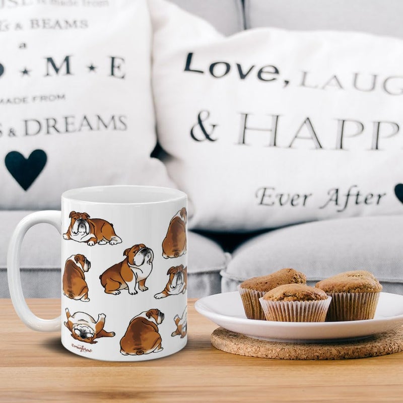 MUGBREW English Bulldog Funny Playful Postures Ceramic Coffee Mug Tea Cup, 11 OZ - Image 4